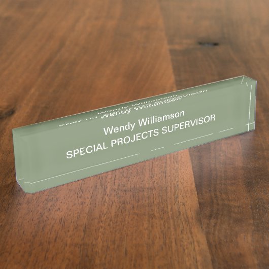 Sage Green Office Bureau - Plaque d'identification (Taille)