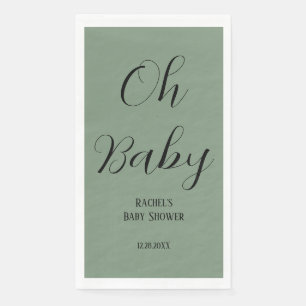 Sage Green Oh Baby Script Schattige Modern Baby sh Servet