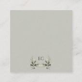 Sage Green Olive Branch Monogram Photos QR Code  Informatiekaartje (Achterkant)