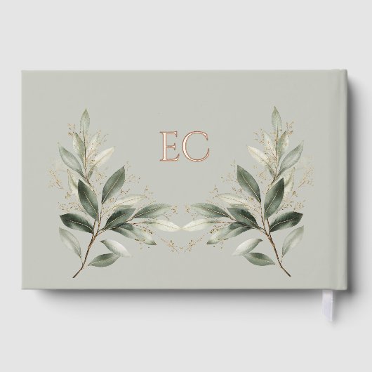 Sage Green Olive Branch Monogram Wedding (Verso)