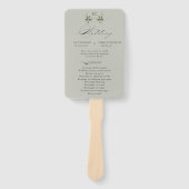 Sage Green Olive Branch Monogram Wedding Program Handwaaier (Voorkant)