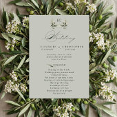 Sage Green Olive Branch Monogram Wedding Program  Programma