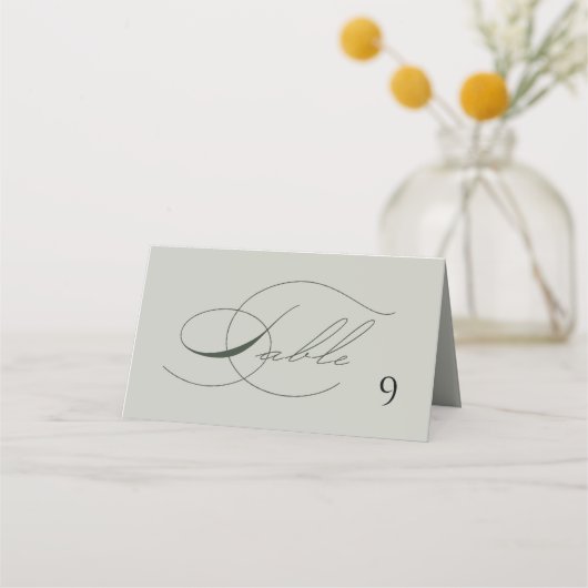 Sage Green Olive Branch Monogram Wedding Table  (Voorkant)