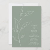 Sage Green Olive Leaf Branch Verlovingsfeest Kaart (Voorkant)