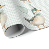 Sage Green One Lucky Duck Ballon Verjaardag Cadeaupapier (Rol Hoek)