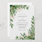 Sage Green Organic Nature Wedding Kaart (Voorkant / Achterkant)