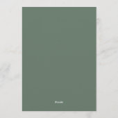 Sage Green Painterly Flourish Wedding Kaart (Achterkant)