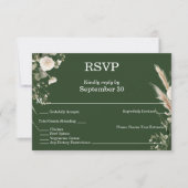 Sage Green & Pampas Boho RSVP Kaart (Voorkant)