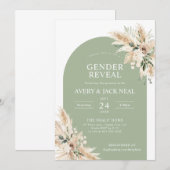 Sage Green Pampas Grass Baby Kaart (Voorkant / Achterkant)