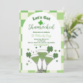 Sage Green Peppy St Patrick's Day Invitation Kaart (Staand voorkant)