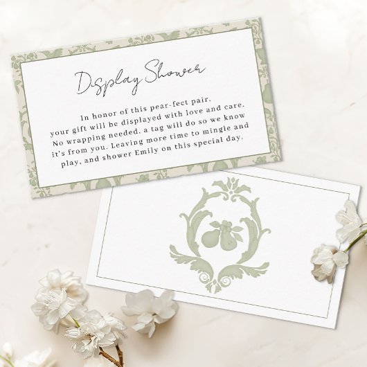 Sage Green Perfect Pear Display Douche Insert Kaar Informatiekaartje