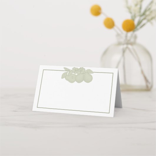 Sage Green Perfect Pear Flat Place Card (Voorkant)