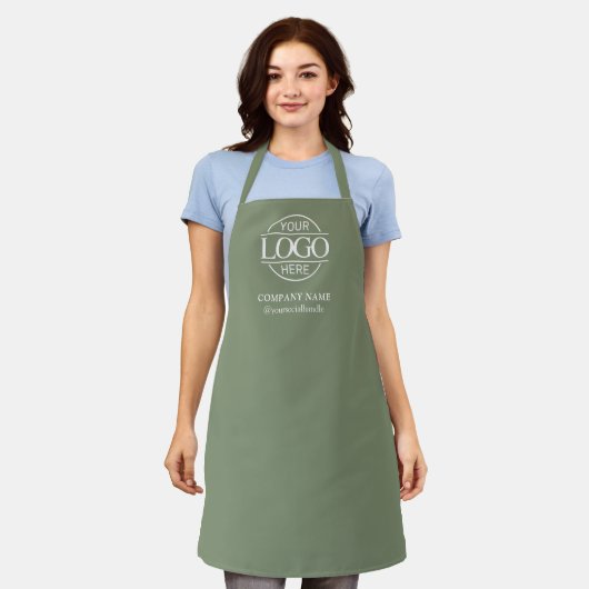 Sage Green Personalized Logo Custom Uniform Schort (Gedragen)