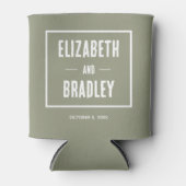 Sage Green Personalized Wedding Blikjeskoeler (Voorkant)