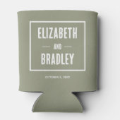 Sage Green Personalized Wedding Blikjeskoeler (Achterkant)