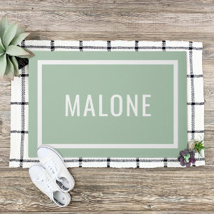 Sage Green Persoonlijke familienaam Doormat Deurmat