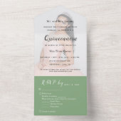 Sage Green Photo Backdrop RSVP Event Invitation All In One Uitnodiging (Binnen)