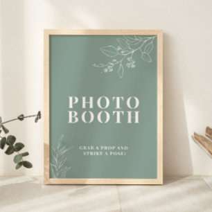 Sage Green Photo Booth Weddenschap Poster