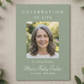Sage Green Photo Celebration of Life Invitation