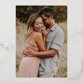 Sage Green Photo Save the Date Elegant Gold Folie Uitnodiging (Achterkant)