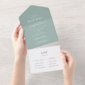 Sage Green Photo Seal and Send All In One Uitnodiging (Afscheurbaar)