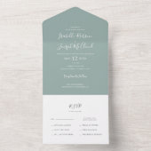Sage Green Photo Seal and Send All In One Uitnodiging (Binnen)