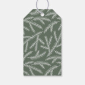 Sage Green | Pine Branch Merry-kerstfoto Cadeaulabel (Achterkant)