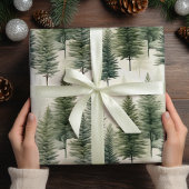 Sage Green Pine Tree Cadeaupapier