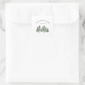 Sage Green Pine Trees Logo Autocollant Carré perso (Sac)