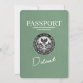 Sage Green Polen Paspoort Bewaar de datum Save The Date (Voorkant)