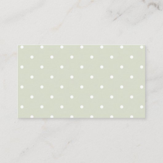 Sage Green Polka Dots Baby shower Luier Raffle Informatiekaartje (Achterkant)