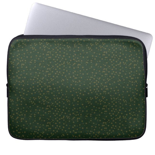 Sage Green Polka Dots Modern Pattern Laptop Sleeve (Voorkant)