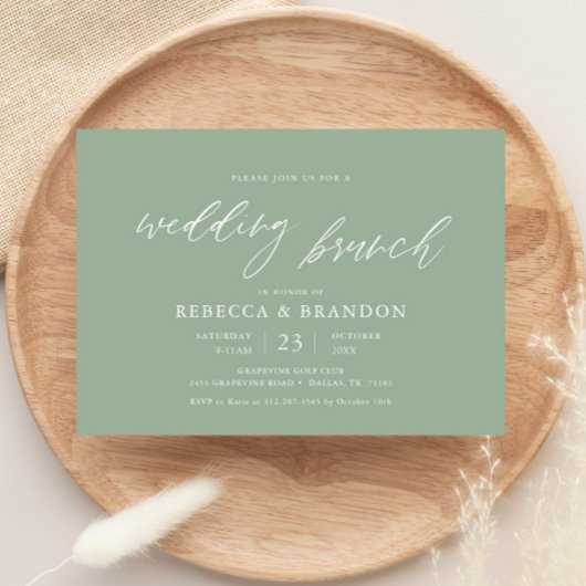 Sage Green Post Mariage Brunch Invitation