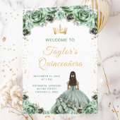 Sage Green Princess Floral Quinceañera Programma