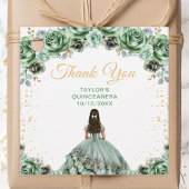 Sage Green Princess Quinceañera Bedankt Bedankjes Labels