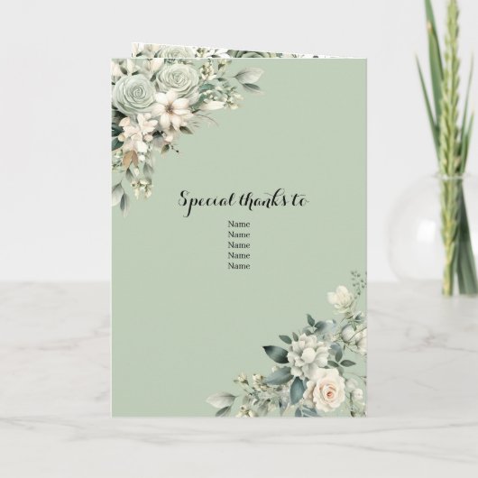 Sage Green Princesse Quinceañera Programme Modèle (Dos)