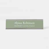 Sage Green Professional Desk Nom Plaque (Devant)