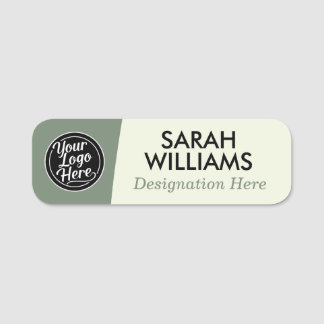 Sage Green Professional Logo Name Title Tag