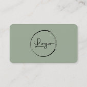 Sage Green Professional Logo QR Code  Visitekaartje (Achterkant)