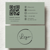 Sage Green Professioneel Bedrijf Logo QR Code