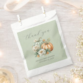 Sage Green Pumpkin Herfst Baby shower Dank u Bedankzakje (Geknipt)