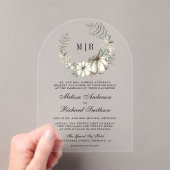 Sage Green Pumpkin Wreath Wedding Acryl Uitnodigingen (Insitu (Draagbaar))