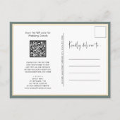 Sage Green QR Code All in One Modern Wedding Uitnodiging Briefkaart (Achterkant)