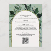 Sage Green QR code Carte de détails du mariage bot (Devant)