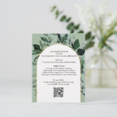 Sage Green QR code Carte de détails du mariage bot (Debout devant)