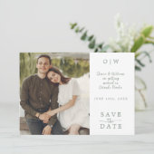 Sage Green QR Code Foto Sla de datum op Save The Date (Staand voorkant)