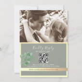 Sage Green QR Code Huwelijksuitnodiging Kaart (Achterkant)