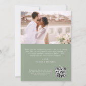 Sage Green QR Code Mariage Merci photo (Dos)