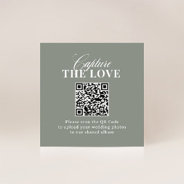 Sage Green | QR Code Wedding Leg de liefde vast Informatiekaartje