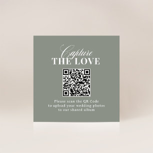 Sage Green QR Code Wedding Leg de liefde vast Informatiekaartje